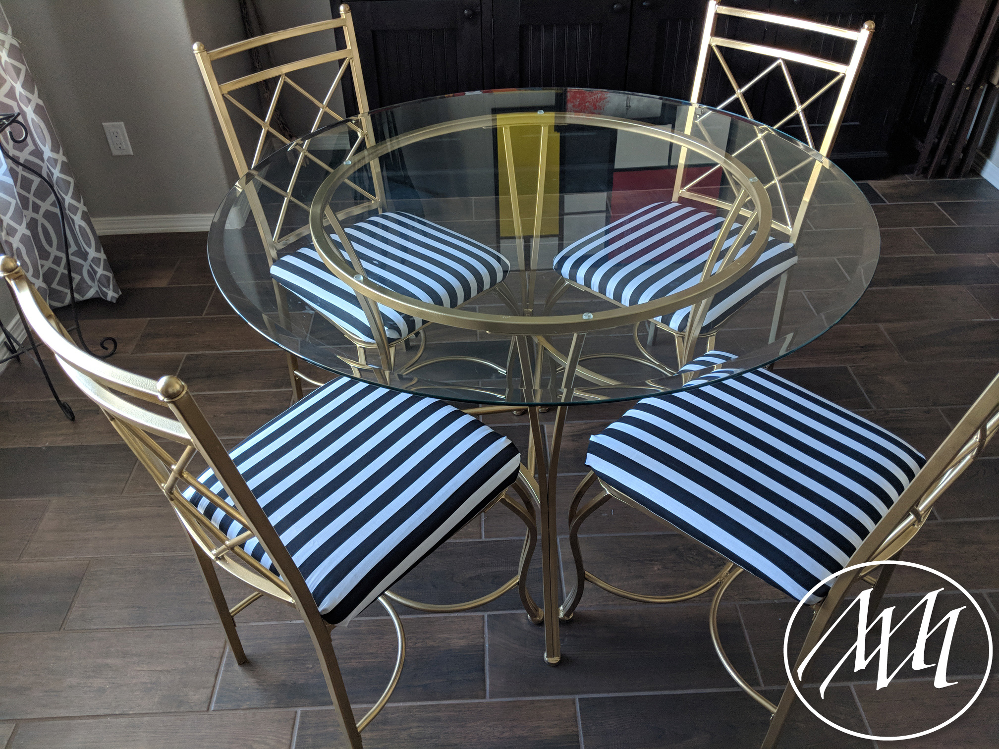 Dining room table after makeover