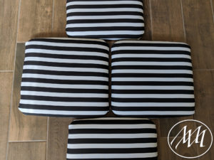 Covered Chair cushions for dining room table and chairs 