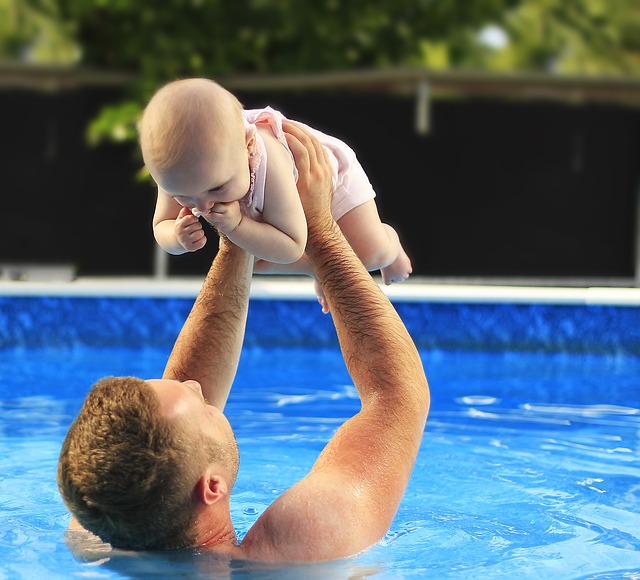 Teach baby to swim
